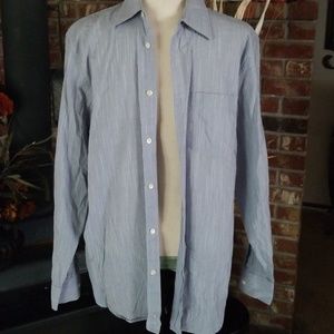 Men's blue button up dress shirt